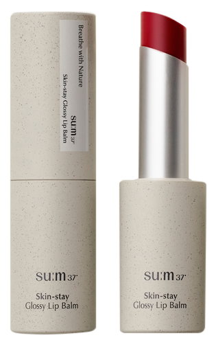 SU:M 37° SKIN-STAY GLOSSY LIP BALM RED